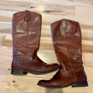 Frye Melissa button boot size 7.5 cognac